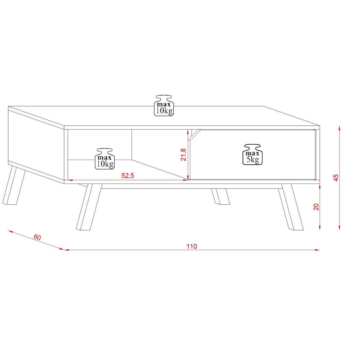 Stolik kawowy Tokio Le craft 110 cm do salonu prostokątny biały mat  nr. 3