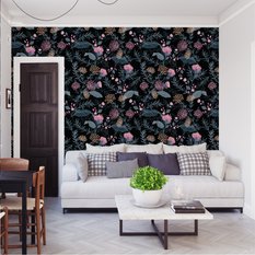 Tapeta Do Salonu Egzotyczne LIŚCIE Kwiaty Polne  - Miniaturka zdjęcia nr 5