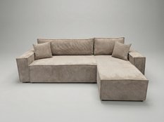 Narożnik Modena 230x52x130 cm z funkcją spania i pojemnikiem sztruks beżowy do salonu - Miniaturka zdjęcia nr 5