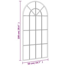 Lustro 50x100 cm do łazienki sypialni ścienne zakończone łukiem żelazo czarne - Miniaturka zdjęcia nr 7