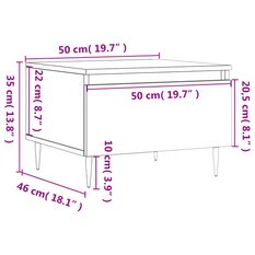 Stolik kawowy 50x46x35 cm z pojemną szufladą szarość betonu do salonu - Miniaturka zdjęcia nr 11