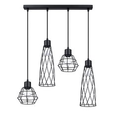 Lampa wisząca SUBA 4L czarna 120x15x58cm nowoczesna E14 do salonu - Miniaturka zdjęcia nr 1