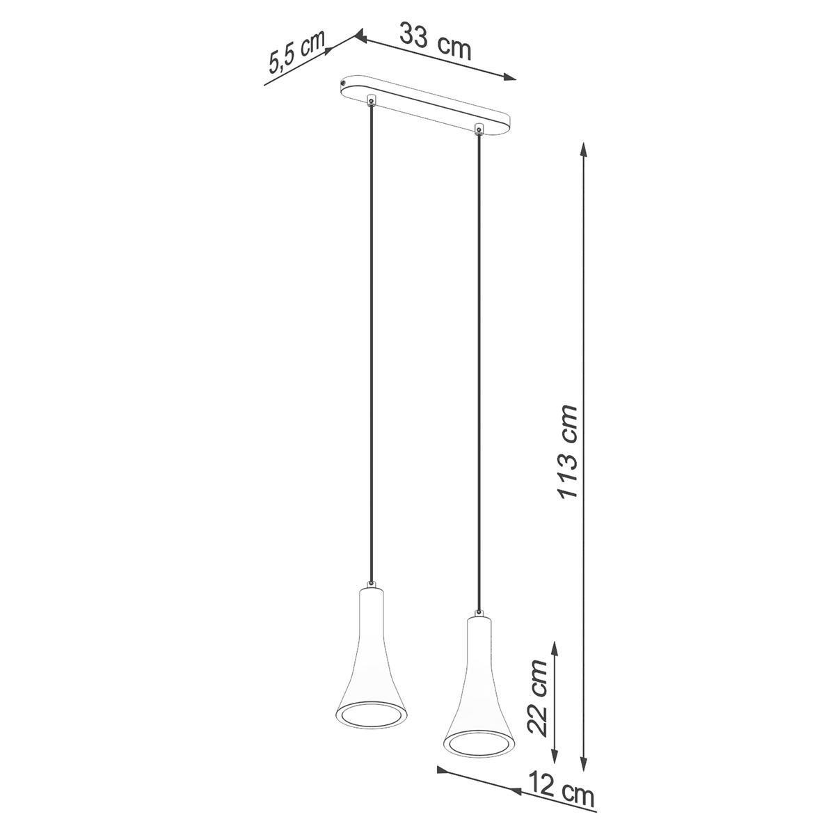 Lampa wisząca REA 2 beton 113x12x34cm nowoczesna E14 do salonu nr. 5