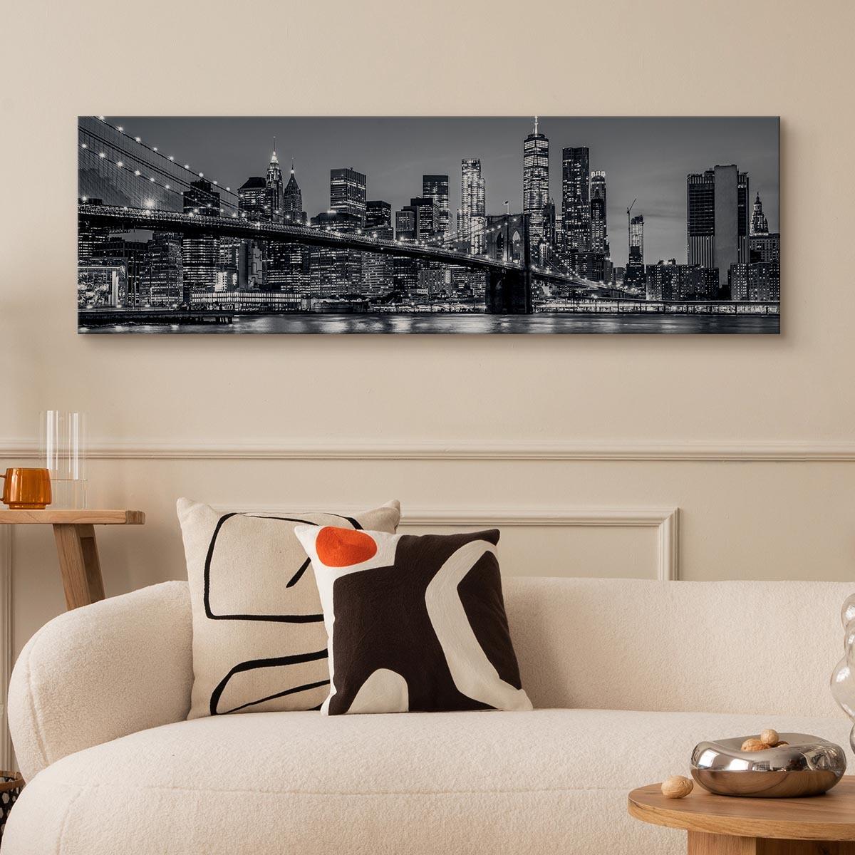 Obraz Panoramiczny NOWY YORK Nocą Brooklyn Bridge Miasto 145x45cm nr. 8