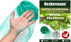 Siatka ochronna na ptaki przeciw ptakom Heckermann® + szpilki 8x20m zielona - Miniaturka zdjęcia nr 5