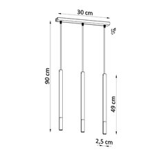 Lampa wisząca MOZAICA 3L czarny/złoto 90x5x30cm nowoczesna G9 do salonu - Miniaturka zdjęcia nr 4