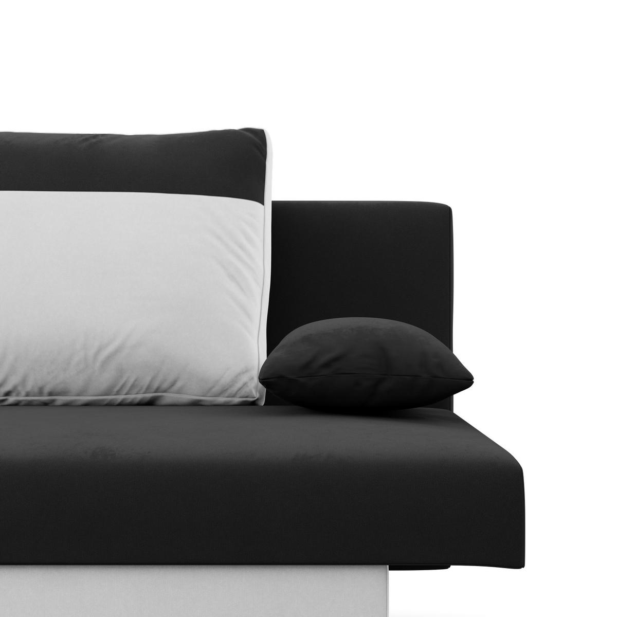 Kanapa 3-osobowa NOLA 191x92x91 cm wygodna sofa rozkładana z pojemnikiem do pokoju do salonu sprężyna bonell czarna biała nr. 5