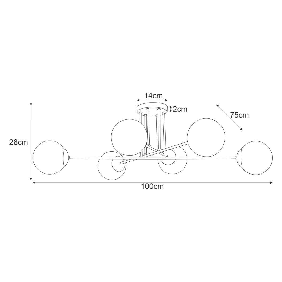 Lampa sufitowa K-4915 ISLA 100x28x75 cm do salonu lub pokoju czarny/patyna/biały matowy nr. 6