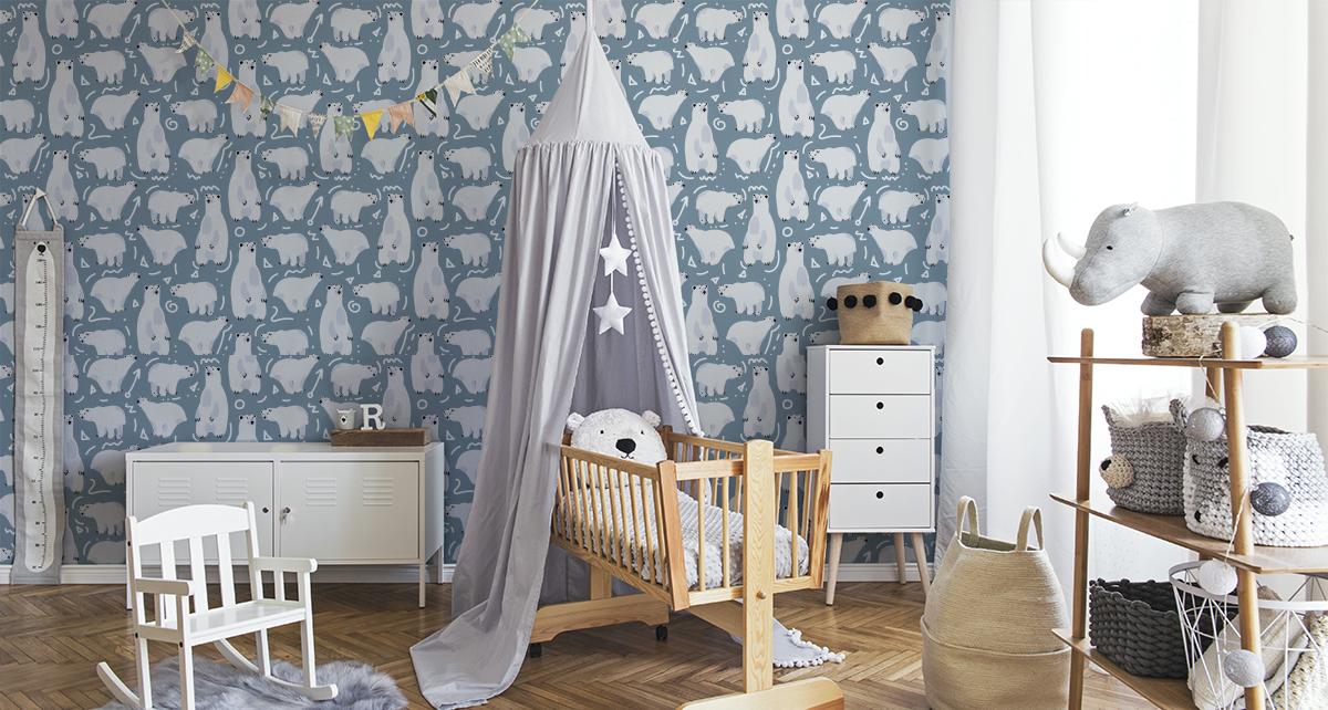 Tapeta Ścienna Dla Dzieci NIEDŹWIEDZIE Polarne 53x1000  nr. 6
