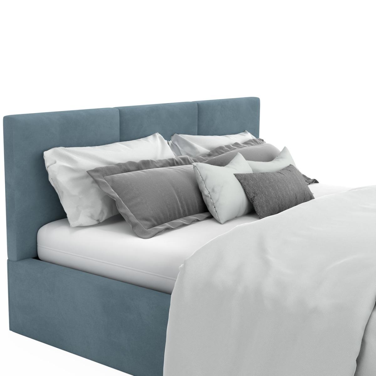 Łóżko tapicerowane do sypialni basic 120x200x88 cm podwójne morskie nr. 12