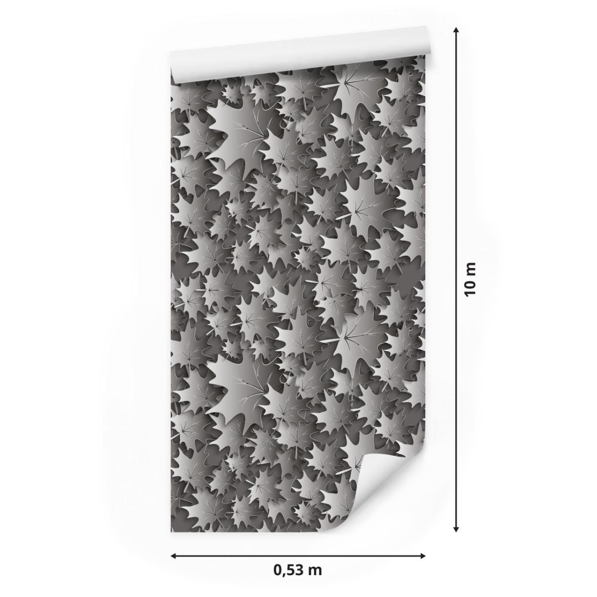 Tapety Do salonu Szare LIŚCIE Abstrakcja Efekt 3D  nr. 2