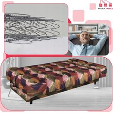 Wersalka SARA PRINT 200x95 cm liście rozkładana kanapa z pojemnikiem sofa do salonu Nature - Miniaturka zdjęcia nr 5