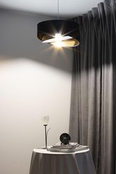 Lampa 45 cm do sypialni salonu wisząca asymetryczna czarno-złota - Miniaturka zdjęcia nr 7