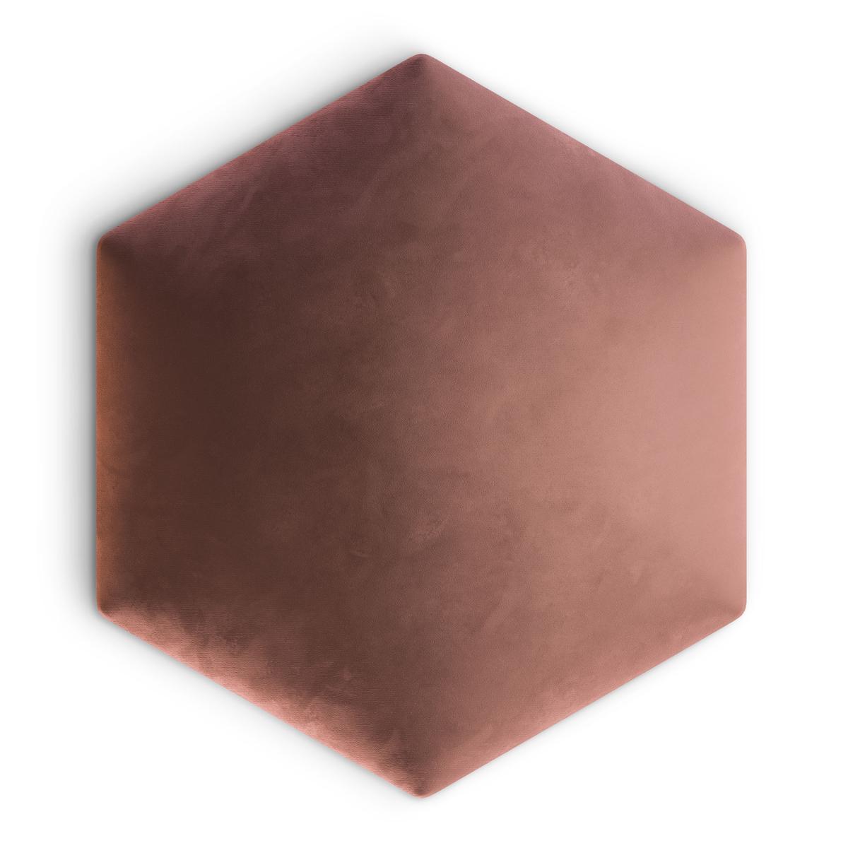 Panele tapicerowane  35x40 cm hexagon magic velvet brudny róż nr. 2