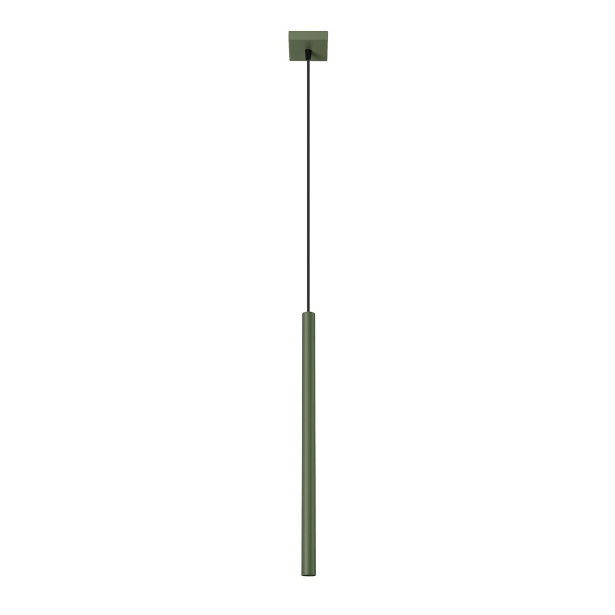 Lampa wisząca Pastelo 114x8x8cm do sypialni salonu zielona oliwka 