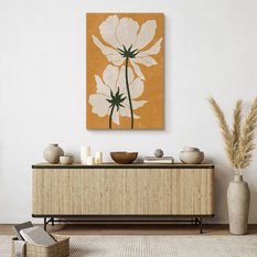 Obraz Do Salonu Białe Kwiaty Liście Natura Styl Boho Minimalizm 80x120cm - Miniaturka zdjęcia nr 7