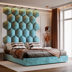 Panele tapicerowane 35x40 hexagon magic velvet morski - Miniaturka zdjęcia nr 3