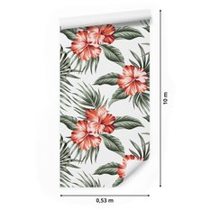 Tapeta HIBISKUS Kwiaty Liście Tropikalne Rolka - Miniaturka zdjęcia nr 2