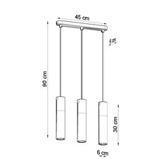 Lampa wisząca BORGIO 3L biały 90x6x45cm nowoczesna G10 do salonu - Miniaturka zdjęcia nr 4