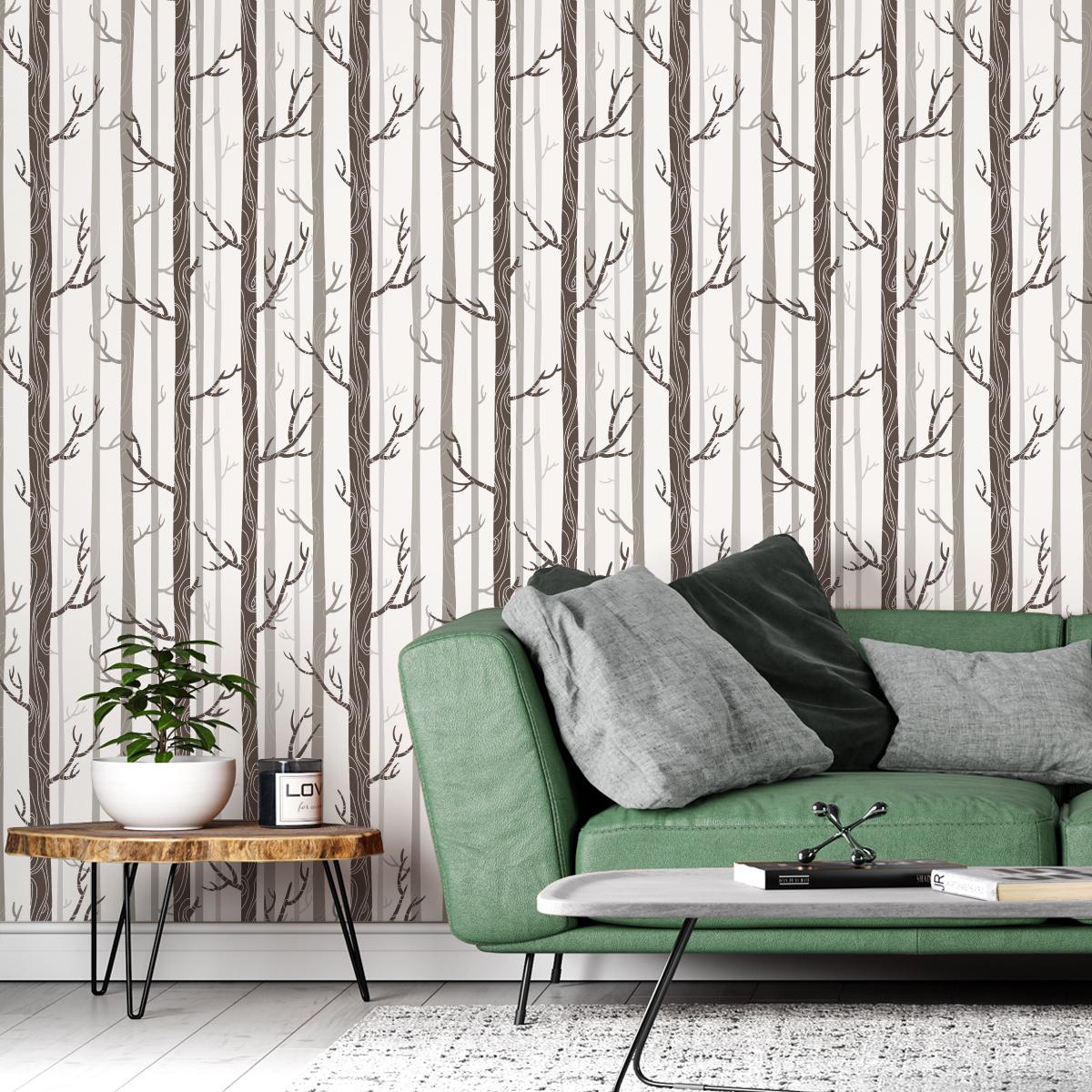 Tapeta Na Korytarz Pastelowe DRZEWA Natura Retro 53x1000 nr. 3