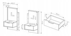 Zestaw mebli sypialnianych system MILTON 2 chestnut / antracyt SYPIALNIA - Miniaturka zdjęcia nr 7