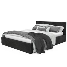 Łóżko tapicerowane do sypialni basic 120x200x88 cm podwójne z pojemnikiem czarne  - Miniaturka zdjęcia nr 10