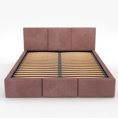 Łóżko tapicerowane do sypialni 180x200x110 cm podwójne z pojemnikiem modne brudny róż - Miniaturka zdjęcia nr 13