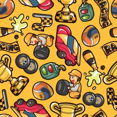 Tapeta Dziecięca SAMOCHODZIKI Wyścigi Sport Autka  - Miniaturka zdjęcia nr 3