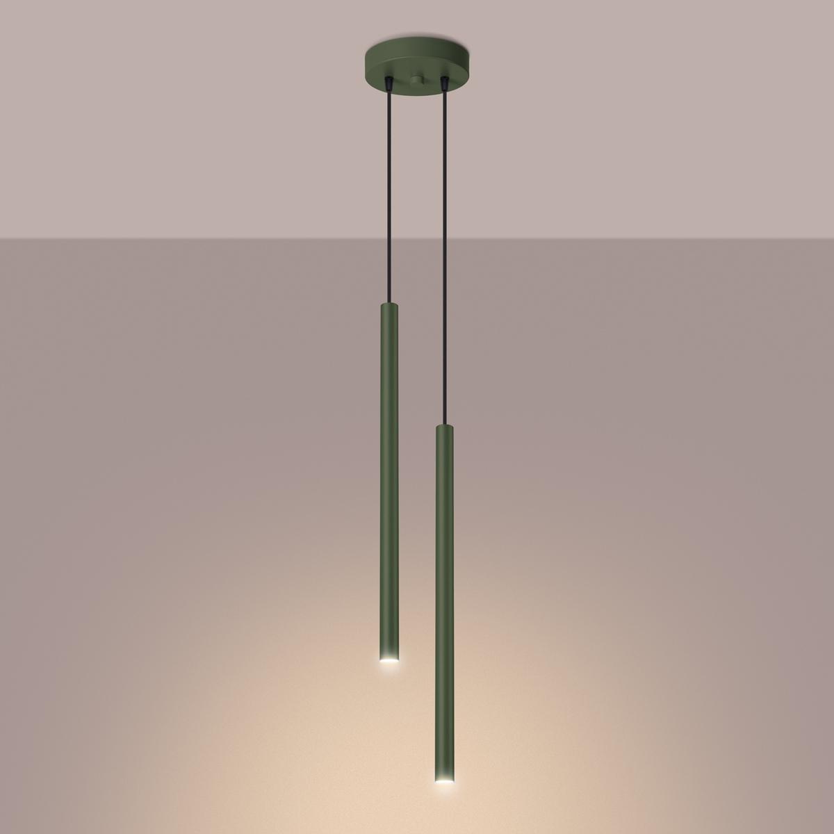 Lampa wisząca Pastelo 104x15x15cm do sypialni salonu zielona oliwka nr. 3