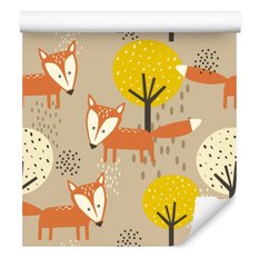 Tapeta Dla Dzieci LISKI Drzewa Styl Skandynawski  - Miniaturka zdjęcia nr 5