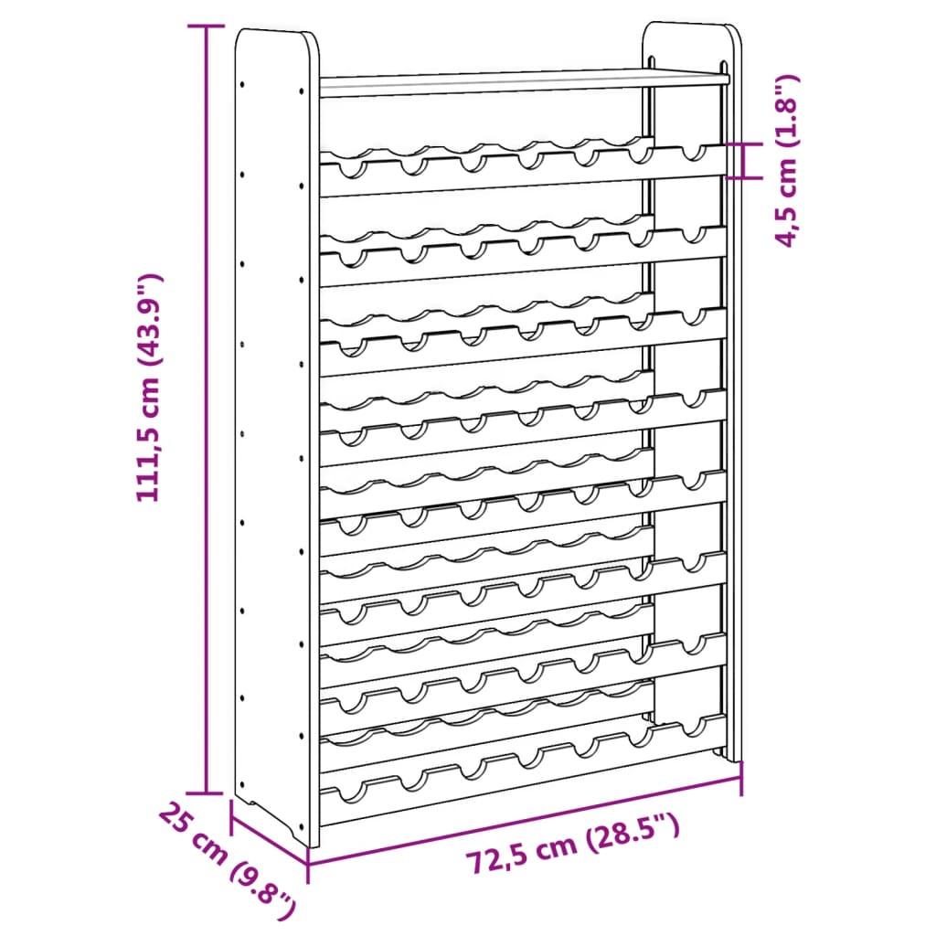  Stojak na wino 72,5x25x111,5 cm z górną półką lite drewno sosnowe 56 butelek do salonu nr. 9