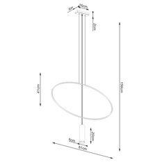 Lampa wisząca HOLAR 1 czarna 156x6x81cm nowoczesna G10 do salonu - Miniaturka zdjęcia nr 8