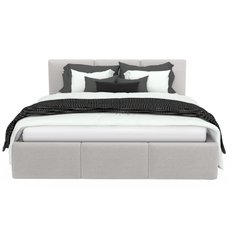 Łóżko Tapicerowane Do Sypialni 120x200 Podwójne z Pojemnikiem Szare - Miniaturka zdjęcia nr 8