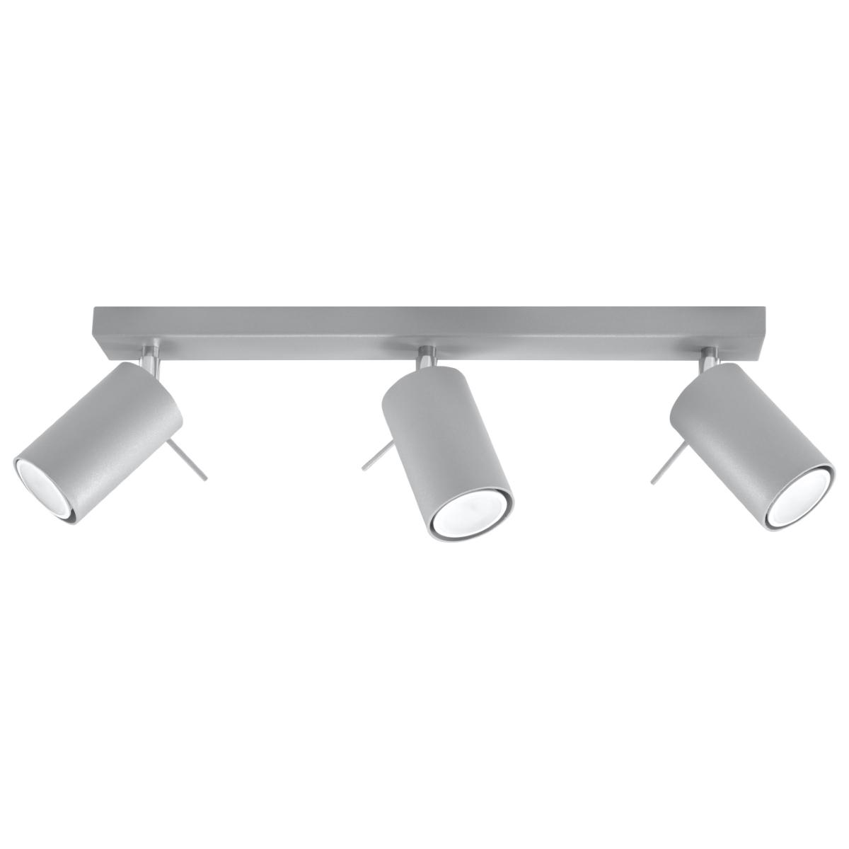 Plafon RING 3 szary 16x6x45cm nowoczesna lampa GU10 do salonu 