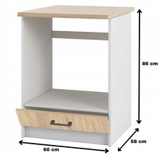 Szafka kuchenna dolna 60x86x60 cm stojąca pod piekarnik z blatem dąb sonoma - Miniaturka zdjęcia nr 2