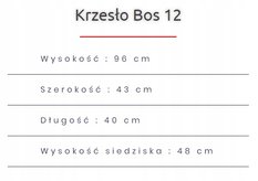 Krzesło BOS 12 40x43x96 cm z drewna litego tapicerowane do jadalni brązowe beżowe obicie - Miniaturka zdjęcia nr 3