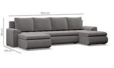 Narożnik FORESTA 300x200x89 cm z funkcją spania w kształcie U duży velvet butelkowa zieleń  - Miniaturka zdjęcia nr 7
