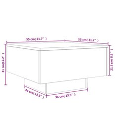 Stolik kawowy 55x55x31 cm czarny elegancki do salonu - Miniaturka zdjęcia nr 10