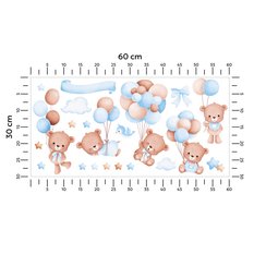 Naklejki Dla Dzieci Kolorowe Balony Misie 60x30 Gwiazdki ZESTAW - Miniaturka zdjęcia nr 2