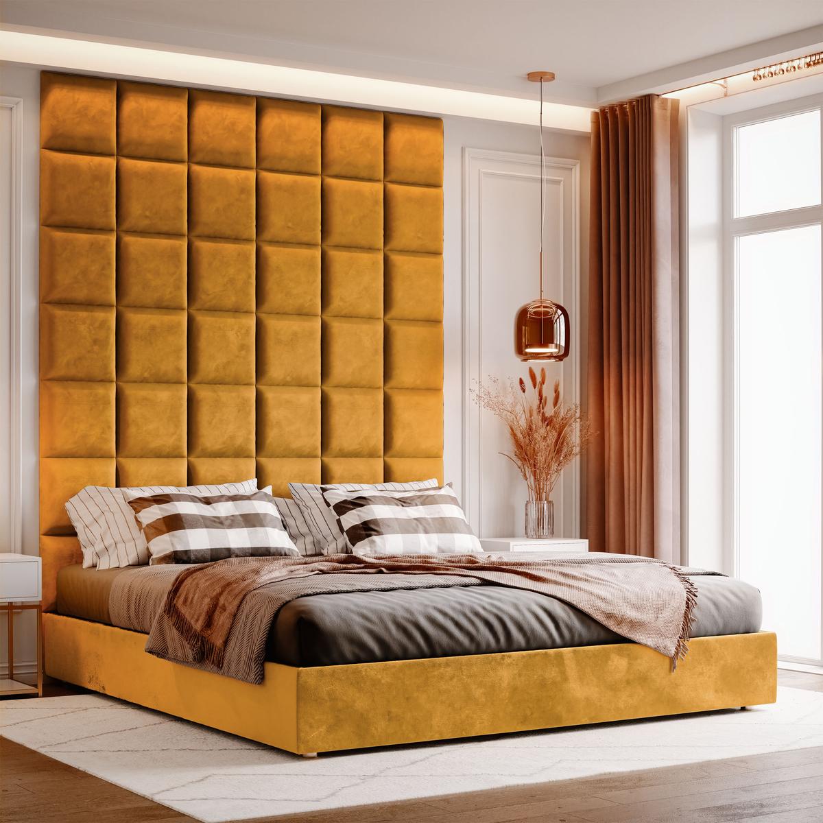Panele tapicerowane 50x50 na ścianę magic velvet miodowy nr. 5