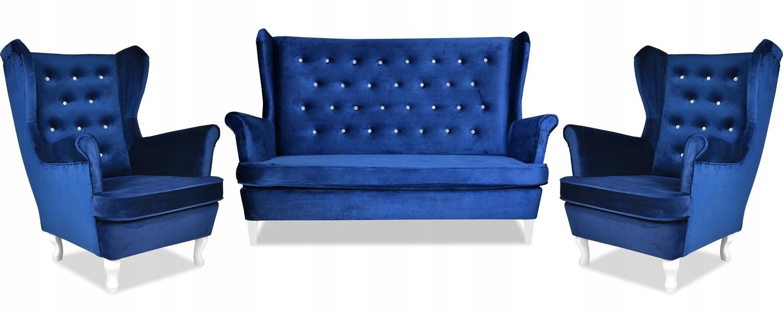 Sofa kanapa INDYGO KOBALT chabrowy aksamit VELVET nr. 4