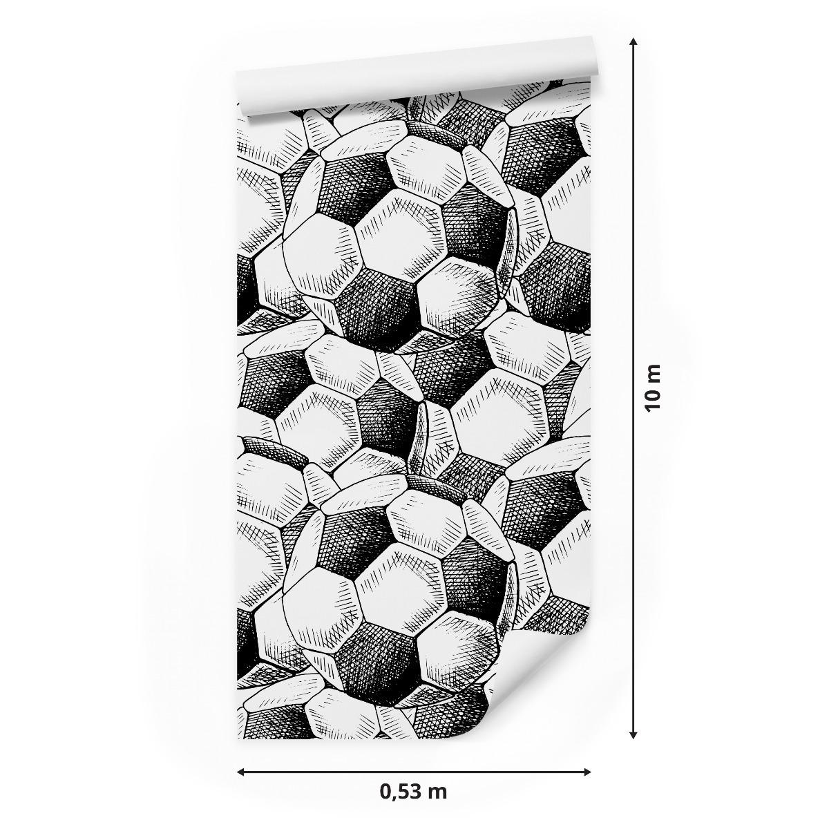 Tapeta Czarno-Biała PIŁKA NOŻNA Szkic Sport Dekor  nr. 2