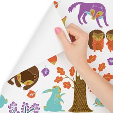 Tapeta dla dzieci – Leśne zwierzęta w kolorowym lesie 