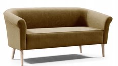 Sofa ESPERO 176x57x70 cm trzyosobowa  w stylu skandynawskim welur ciemnoniebieska do salonu - Miniaturka zdjęcia nr 2