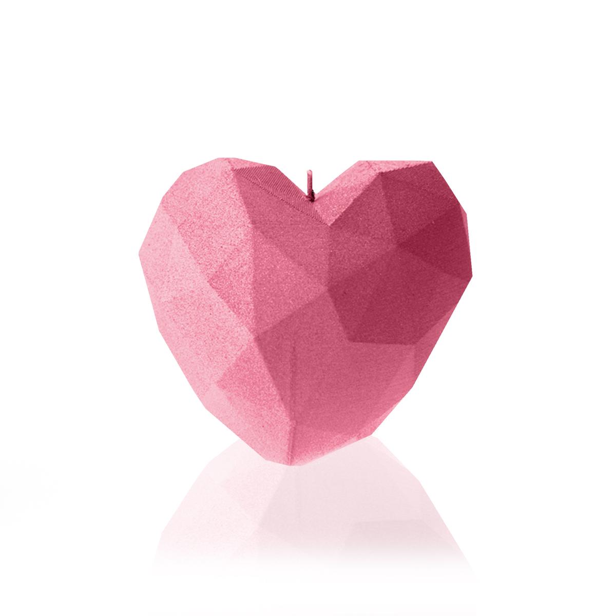 Świeca Heart Low-Poly Pink