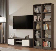 Szafka RTV Malwa 36x120x40 cm stolik pod telewizor antracyt biały - Miniaturka zdjęcia nr 2