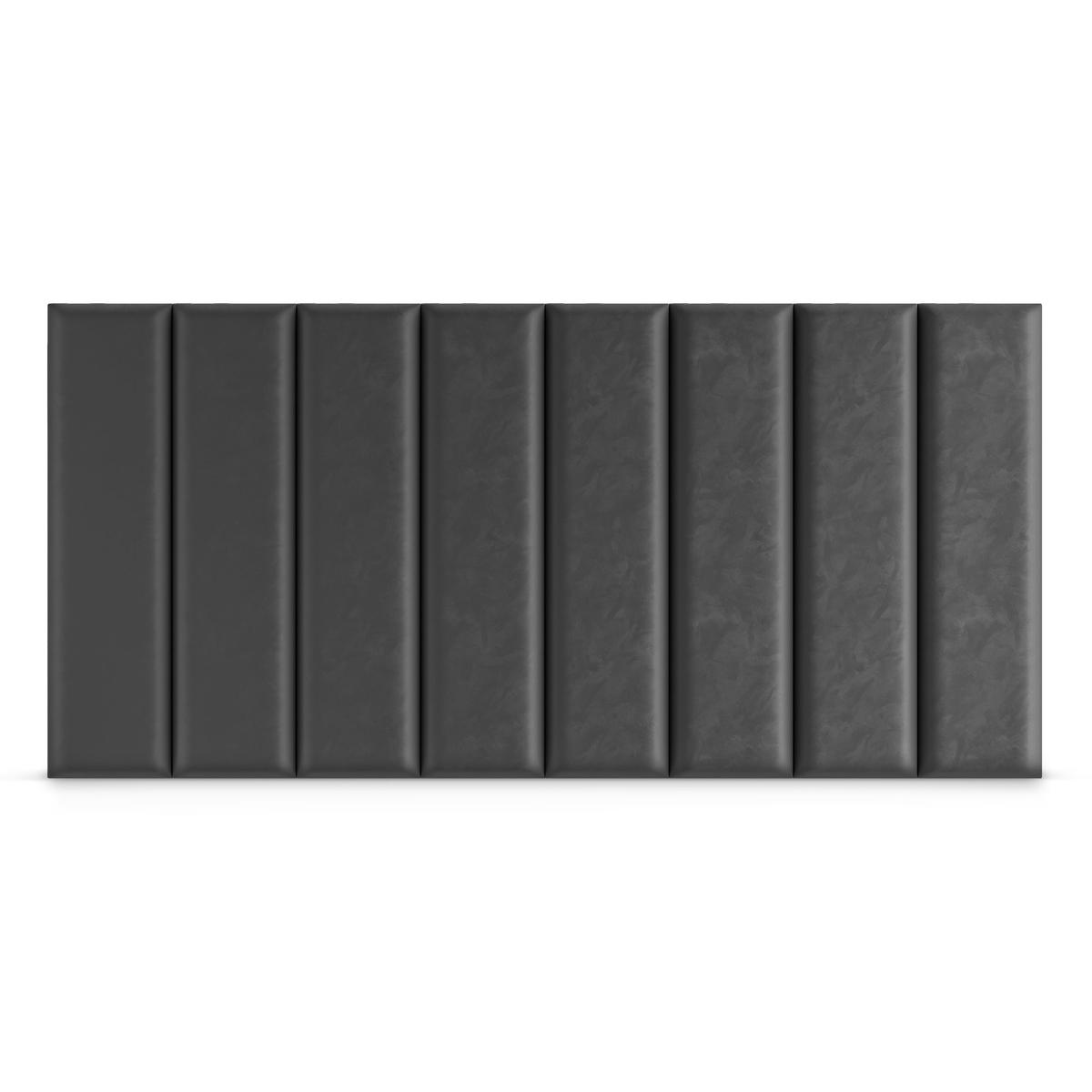 Panele tapicerowane 60x15 cm na ścianę prostokąt grafitowy nr. 4