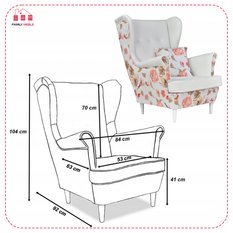 Fotel uszak Ari Print Duo Family Meble - Miniaturka zdjęcia nr 5