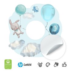 Naklejka Pod Włącznik Kontakt Króliczki Niebieskie 20x20  Balony Do Pokoju Dziecka - Miniaturka zdjęcia nr 3