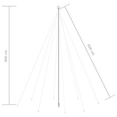 Choinka z lampek, 1300 zimnych białych diod LED, 8 m - Miniaturka zdjęcia nr 8